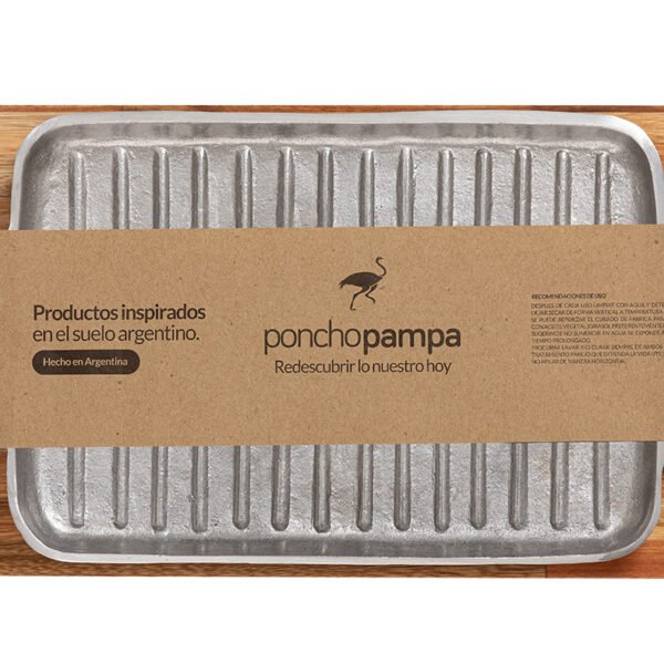 Bifera de Aluminio c/Base de Madera  Poncho Pampa